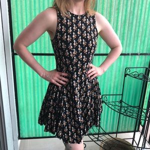 H&M Black Pelican Skater Dress